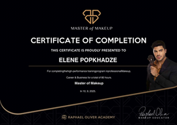 Raphael Oliver Academy certificate for Elene Popkhadze