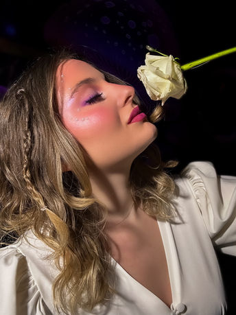 Creative editorial makeup with rose by Ele Beauty Labs